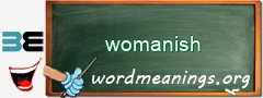 WordMeaning blackboard for womanish